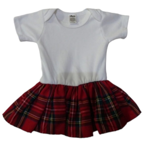 Size 0-3 Artan tots baby girls plaid tartan onesie like new - Picture 1 of 17